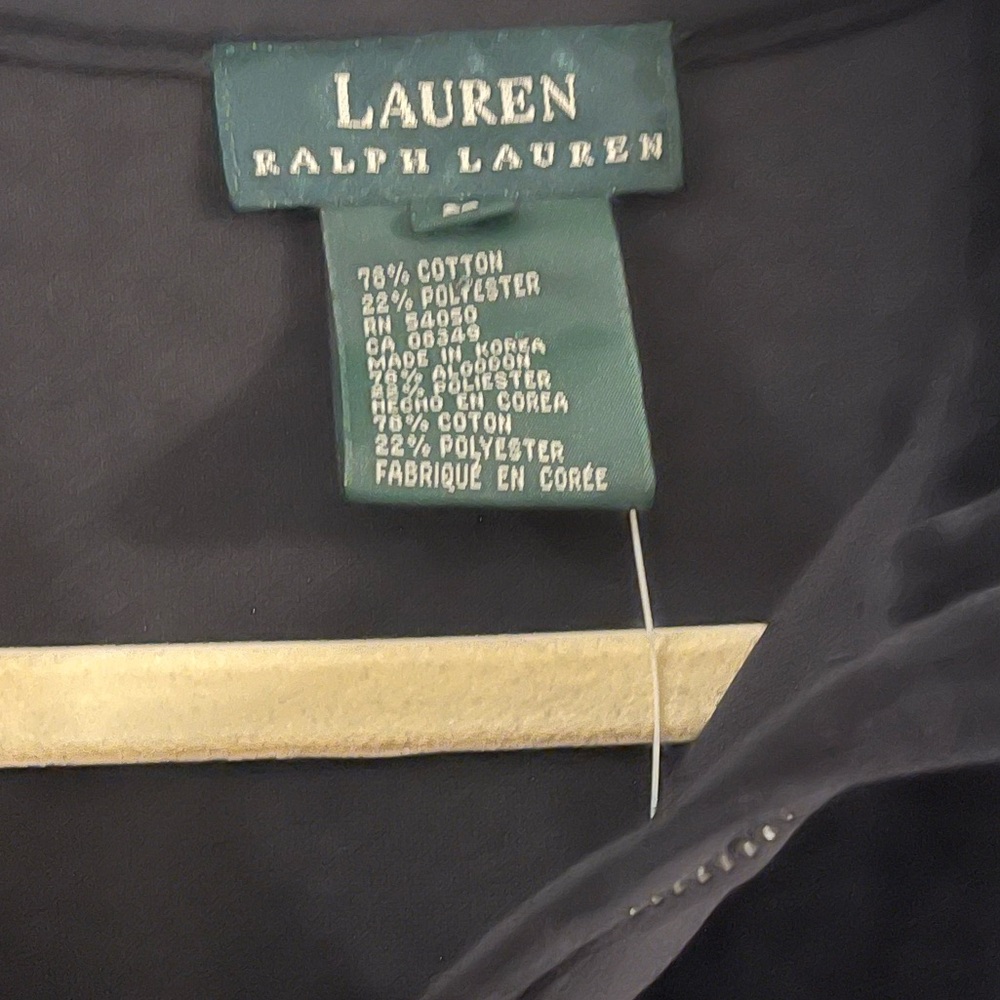 Lauren Ralph Lauren Crested Black Velour Pullover 1/4 Zip  Women Size Large NWT - Picture 3 of 7